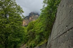 Dent de Crolles looms ahead just before the start of the Col du Coq climb